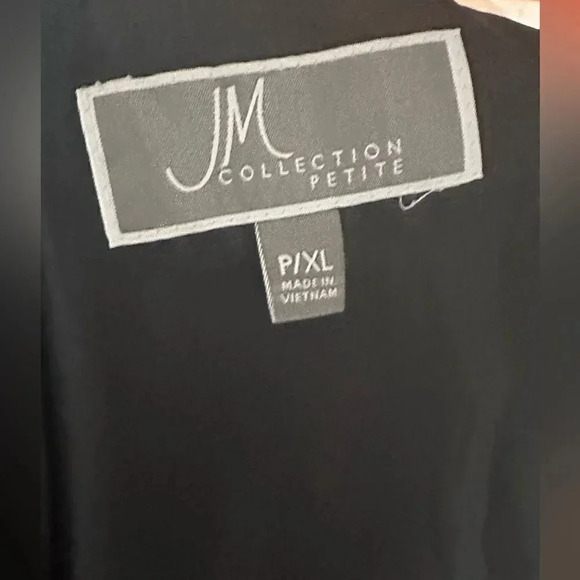 JM Collection Womens Black Faux Vegan Fur Vest Size Petite XL - Picture 3 of 3